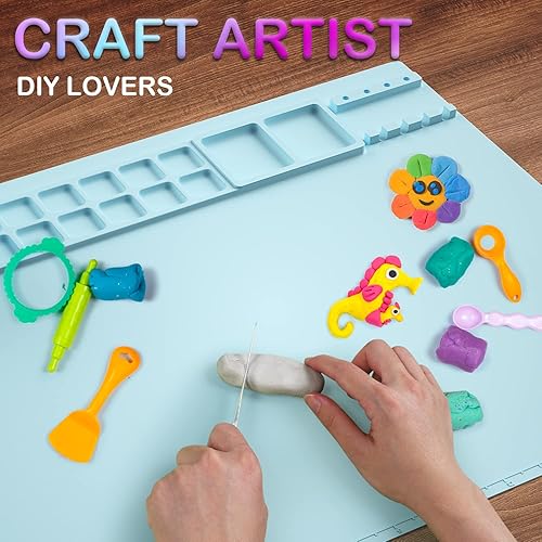 Miniatura 2 de Tapete de silicona para manualidades, tapete de silicona de 20 x 16 pulgadas con taza, hoja de silicona antiadherente para fundición de joyas de