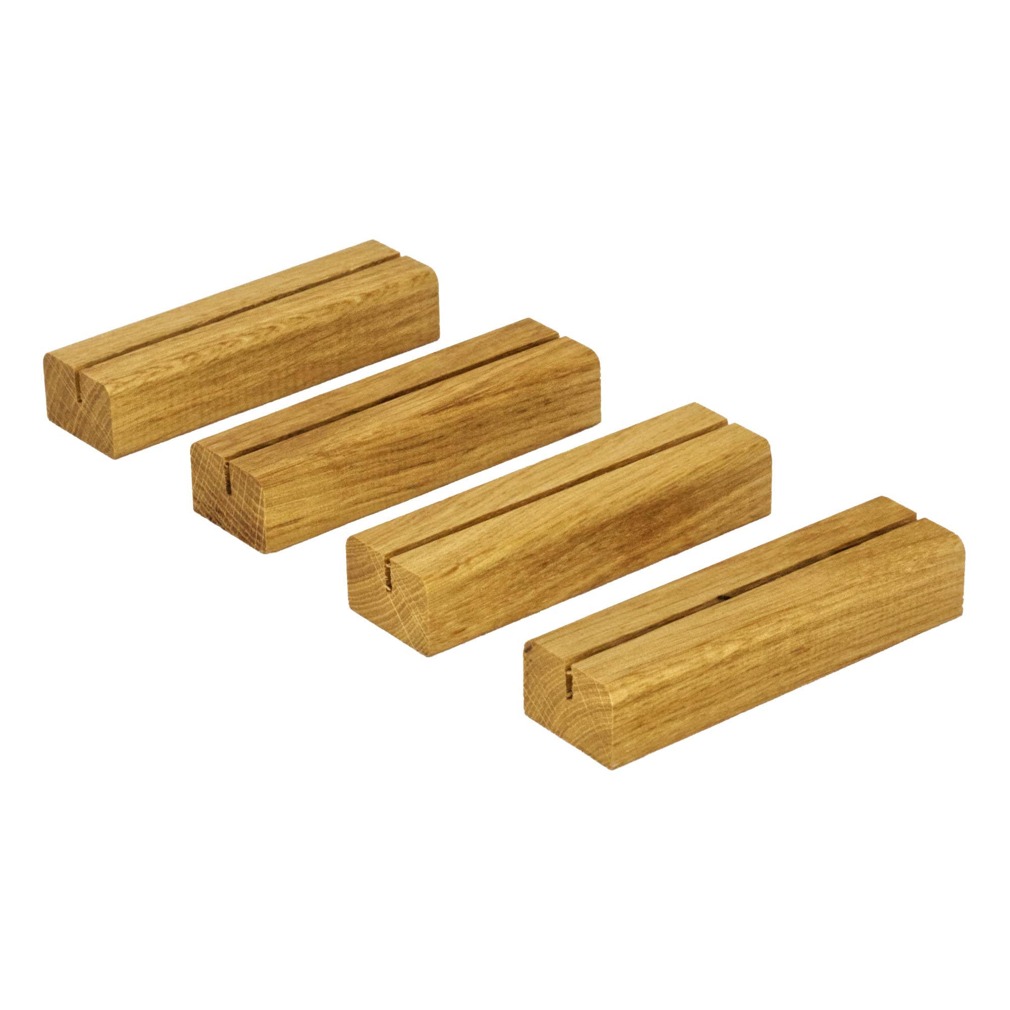 Fotohalter/Bilderhalter/Kartenhalter- Massivholz - Diverse Holzarten - Stückzahl wählbar (Eiche, 4 Stück)