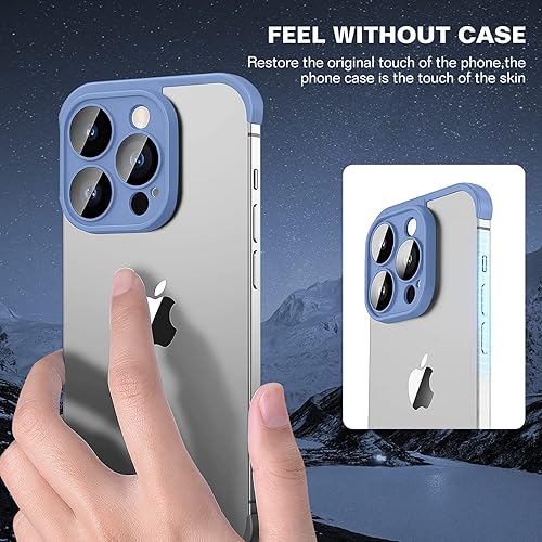 Miniatura 5 de Hlija Protector de lente de cámara trasera trasera de vidrio templado para iPhone 14 Pro Max Funda de silicona sin marco Protección contra caídas