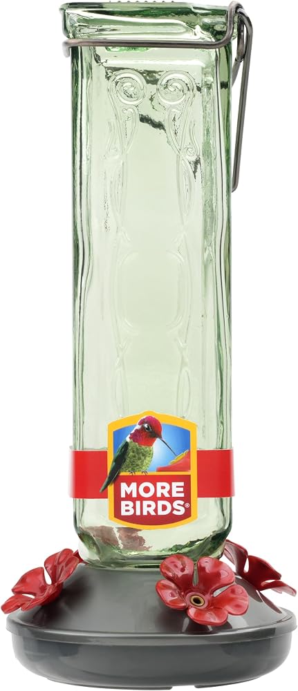 More Birds Kristina Green Glass Hummingbird Feeder, 19 oz Capacity 2 Pack — 사진 1