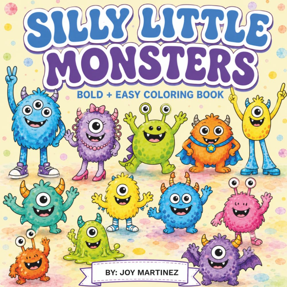 Silly Little Monsters Coloring Book: Bold & Easy Coloring Fun with Cute, Goofy, and Adorably Silly Monsters for Kids of All Ages