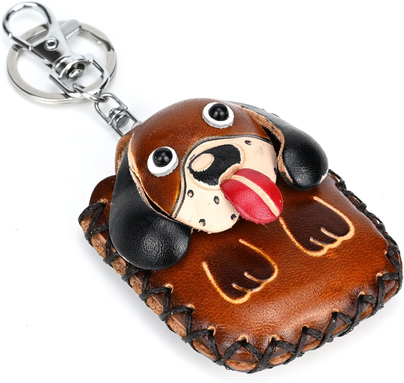 Leather KeyChain Vintage Handmade Coin Purse Earbuds Storage Bag Cute Car Key Accessories