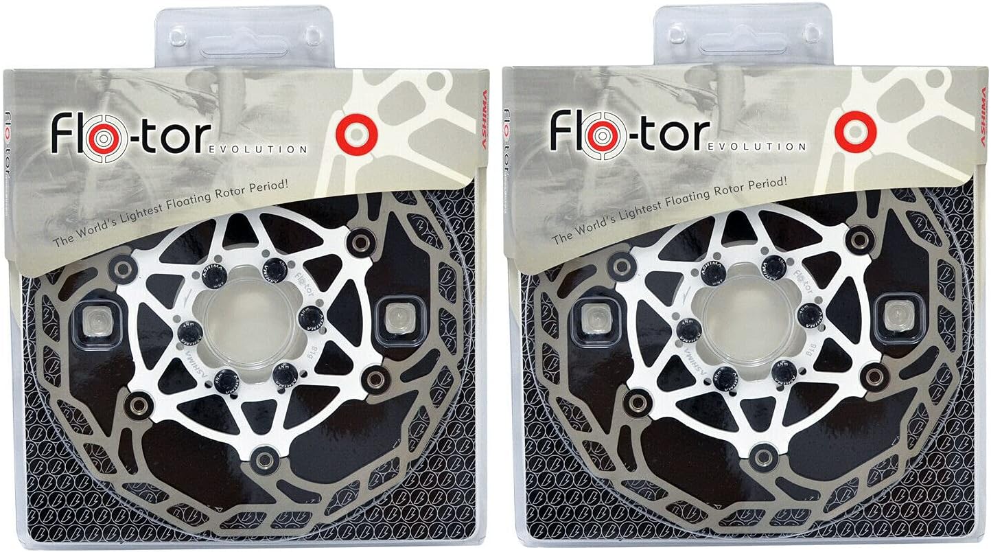 ASHIMA-LTD Flo-Tor ARF-3 Disc Flotor Rotor 6-Bolt, 160mm, 2PCS, White, AS2384