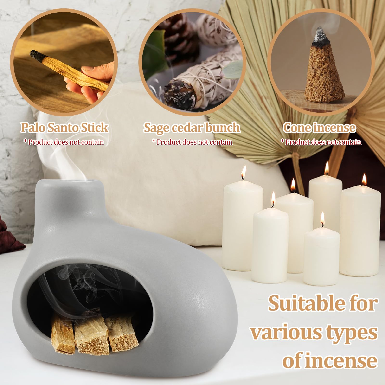Supporto Per Palo Santo In Ceramica - Bruciatore Incensi Per
