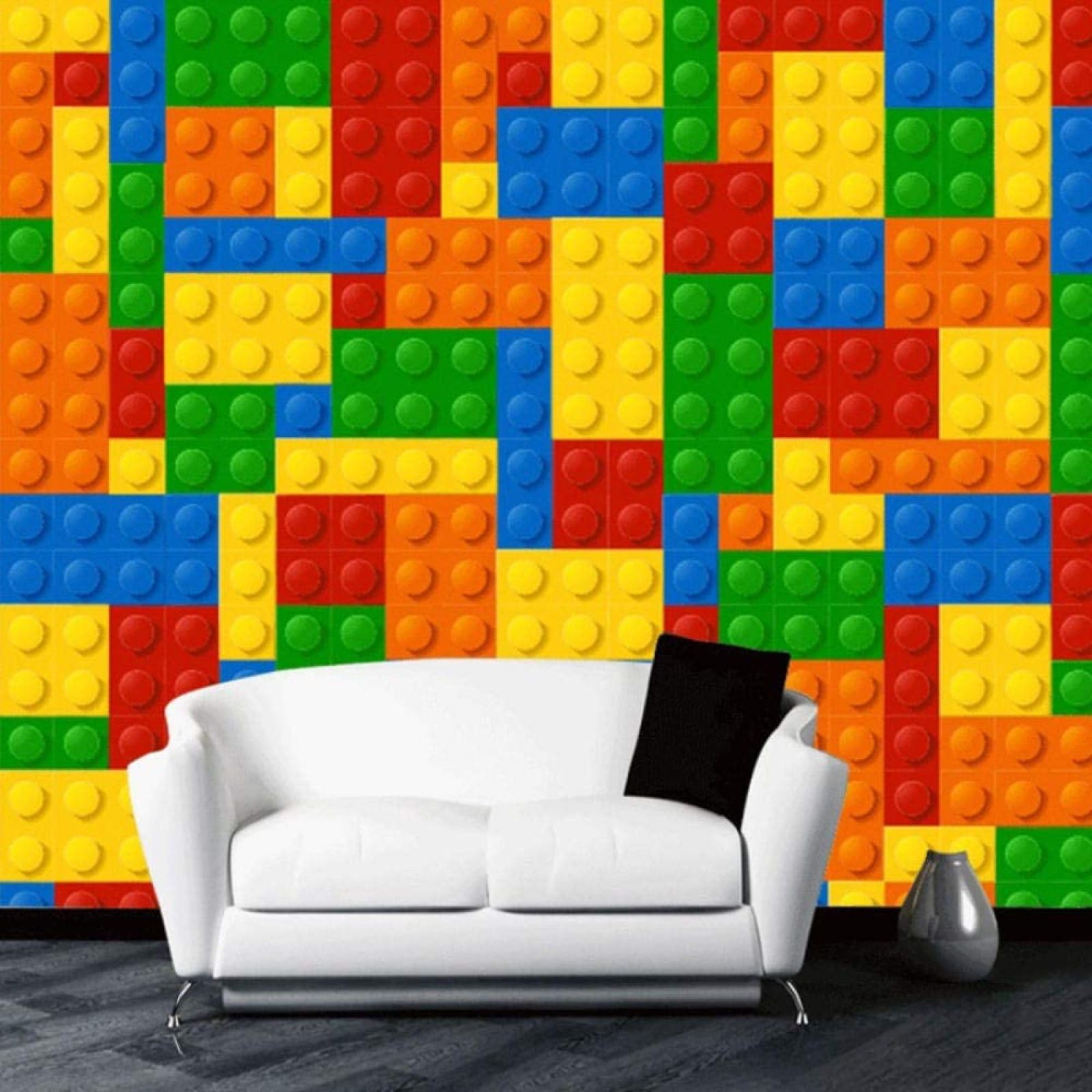 XLMING Photo Wallpaper 3D Bricks Kids Room Bedroom Toy Store Background Baby Room Wallpaper Custom 3D Wallpaper Paste Living Room The Wall for Bedroom Mural-300cm×210cm