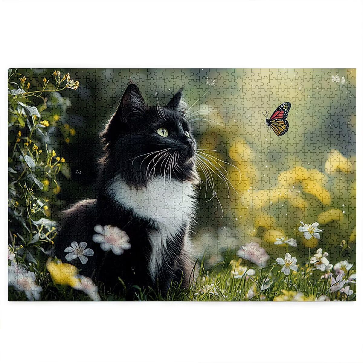 Puzzle 2000 Piezas, Puzzle Gato con Caja para Adultos, DIY Flores Rompecabezas Madera, Rompecabezas Desafiante para Toda la Familia, Puzzles para Decoracion Hogar, Regalo Mujer, Regalo Hombres, -4115