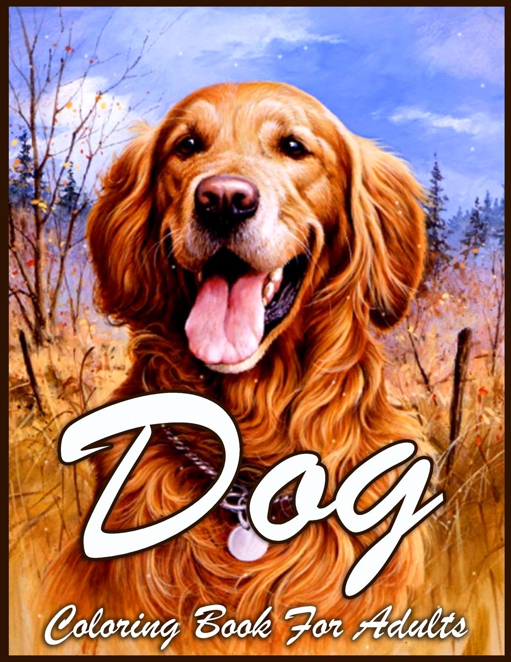 Livre de coloriage pour adulte chien contre l'anxiété et la fatigue mentale