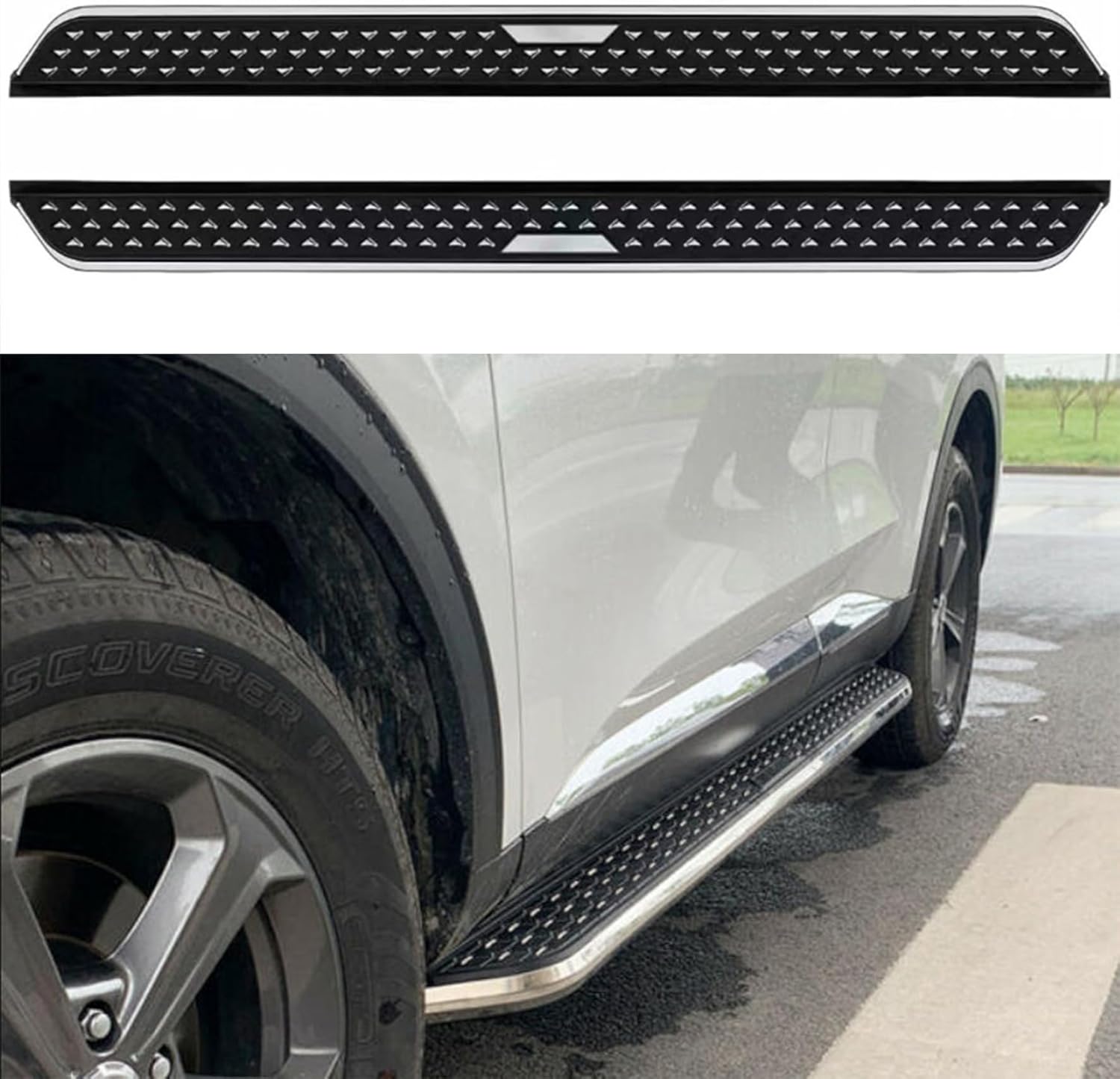 USA All New Stock Duty Free A Set Door Pedals Nerf Bars Running Board Fixed Side Steps (with Brackets) Fits for Jaguar F-PACE 2016 2017 2018 2019 2020 2021 2022 2023