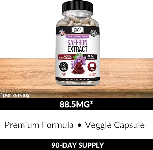 Miniatura 5 de Kaya Naturals Suplemento de azafrán – Extracto de azafrán 100% puro – 180 cápsulas – Sin OMG, sin gluten, fabricado en Estados Unidos