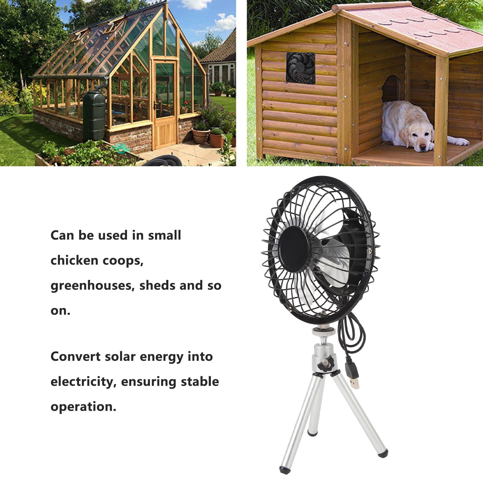 Tyenaza Solarpanel-Lüfter, 20 W, 2350 U/min, Lüftungsventilator, 6 Zoll Abluftventilator, Solarbetriebener Ventilator Mit Fernbedienung
