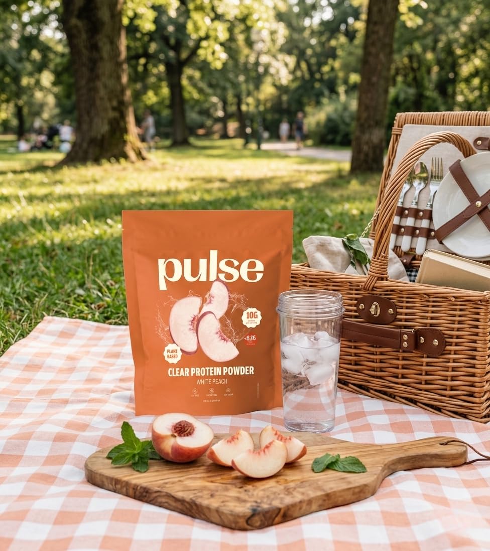 Protéine Transparente, Saveur Rafraîchissante De Pêche, 405g | Clear Protein 100 % vegan, isolat de protéine de pois de haute qualité, sans sucre, faible en calories, 10 g par portion