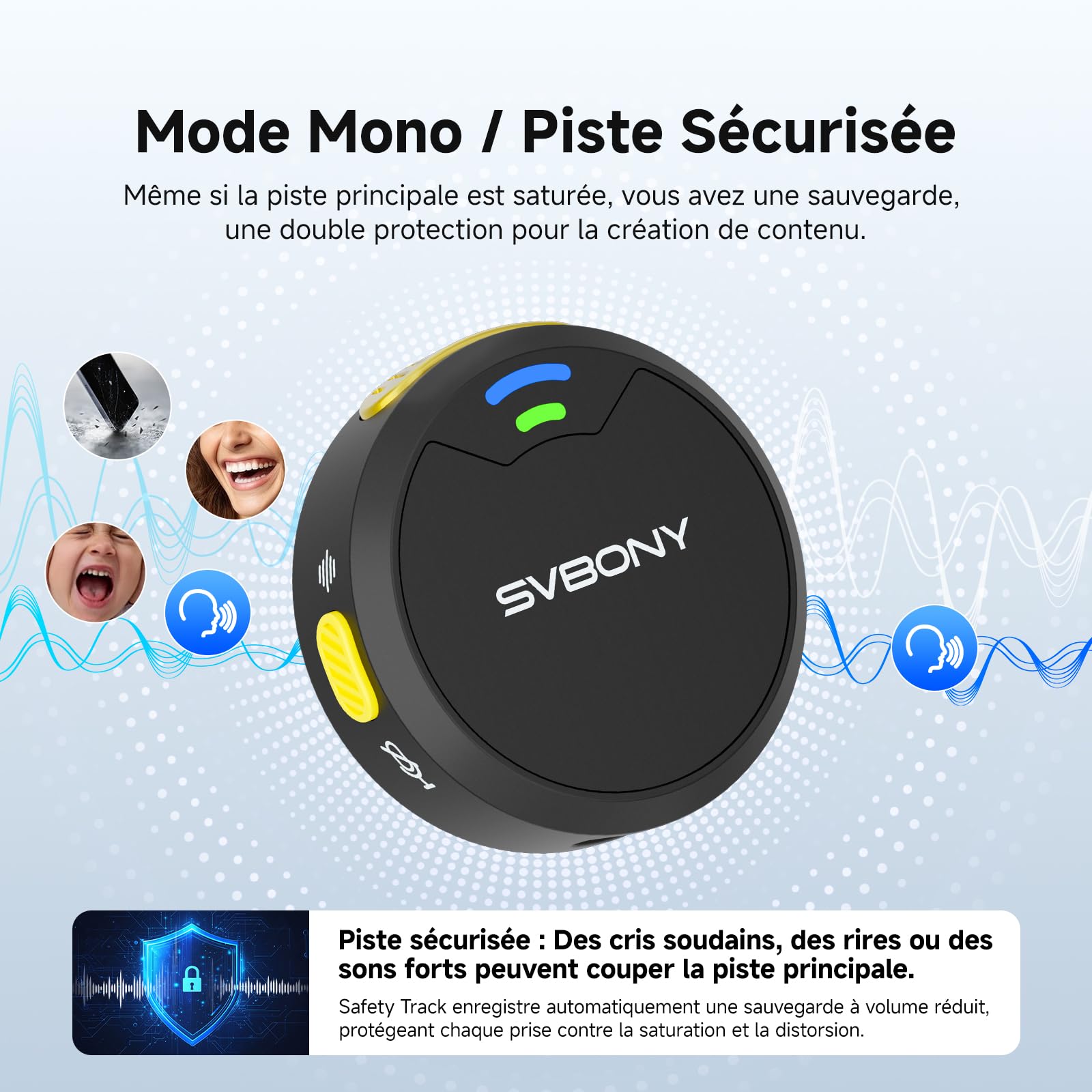 SVBONY SVMic 5 Microcravate sans Fil(4TX+1RX+Étui de Charge) pour Vidéo