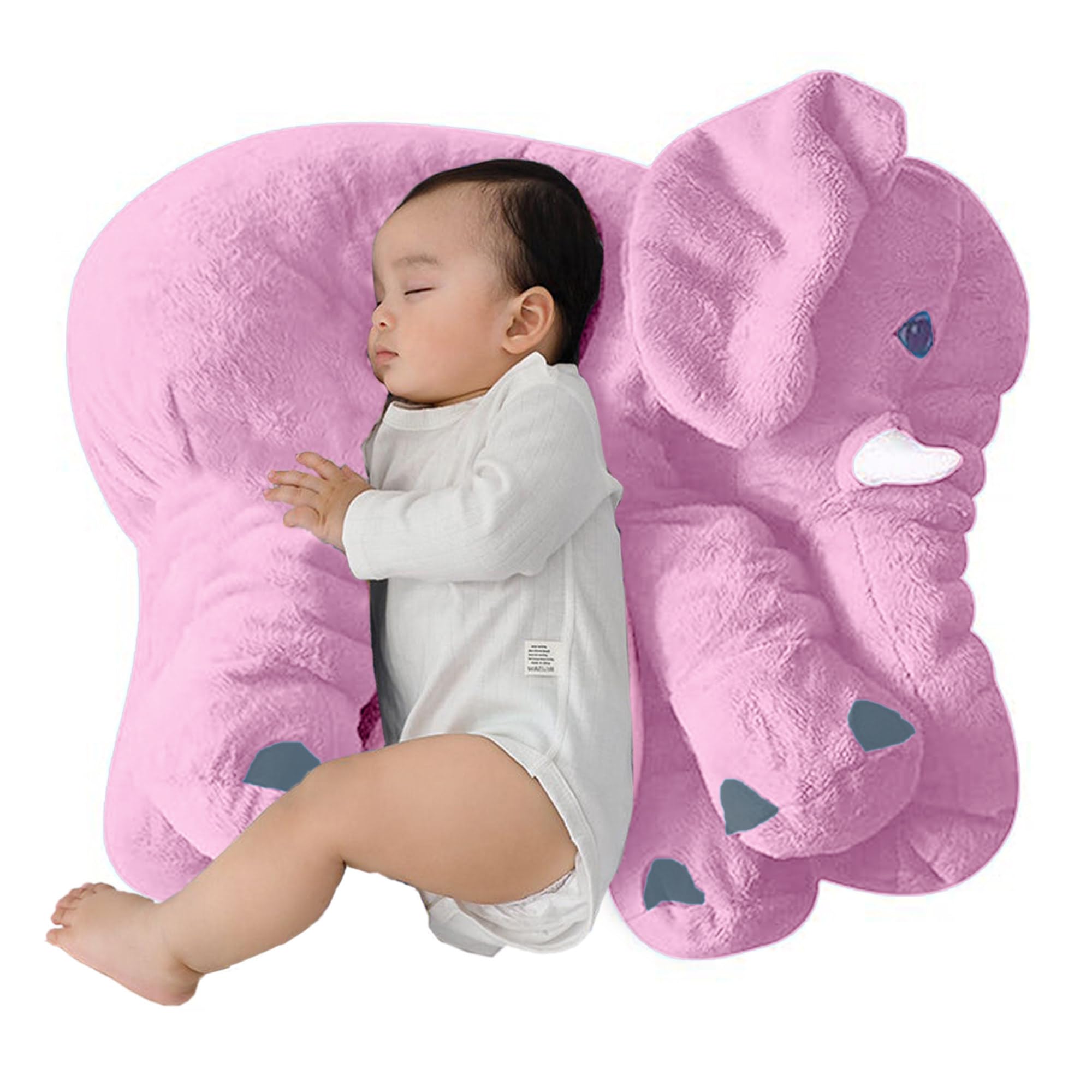 BabyMoon Stuffed Plush Elephant Baby Pillow | Hugging Pillow for Infants | Kids Baby Gift | 40cm | Pink