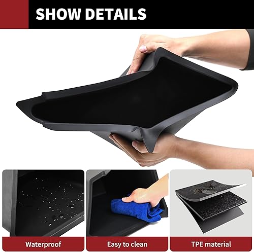 Miniatura 5 de YITAMOTOR Tesla Model Y Trunk Organizer Storage Bins 2022-2023, Waterproof ABS Rear Side Box with Lids, 2PCS Car Trunk Accessories for 5-Seater