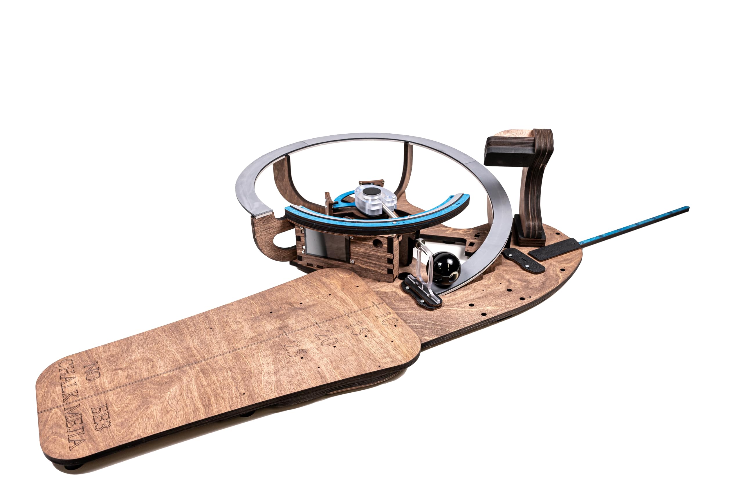 HIBS HIGH Intensity Billiard Simulator Stroke Trainer Stable Shot Training Tool for Pool 9 Ball Snooker Break Shot Cue Ball Speed Control, Large, Polysander