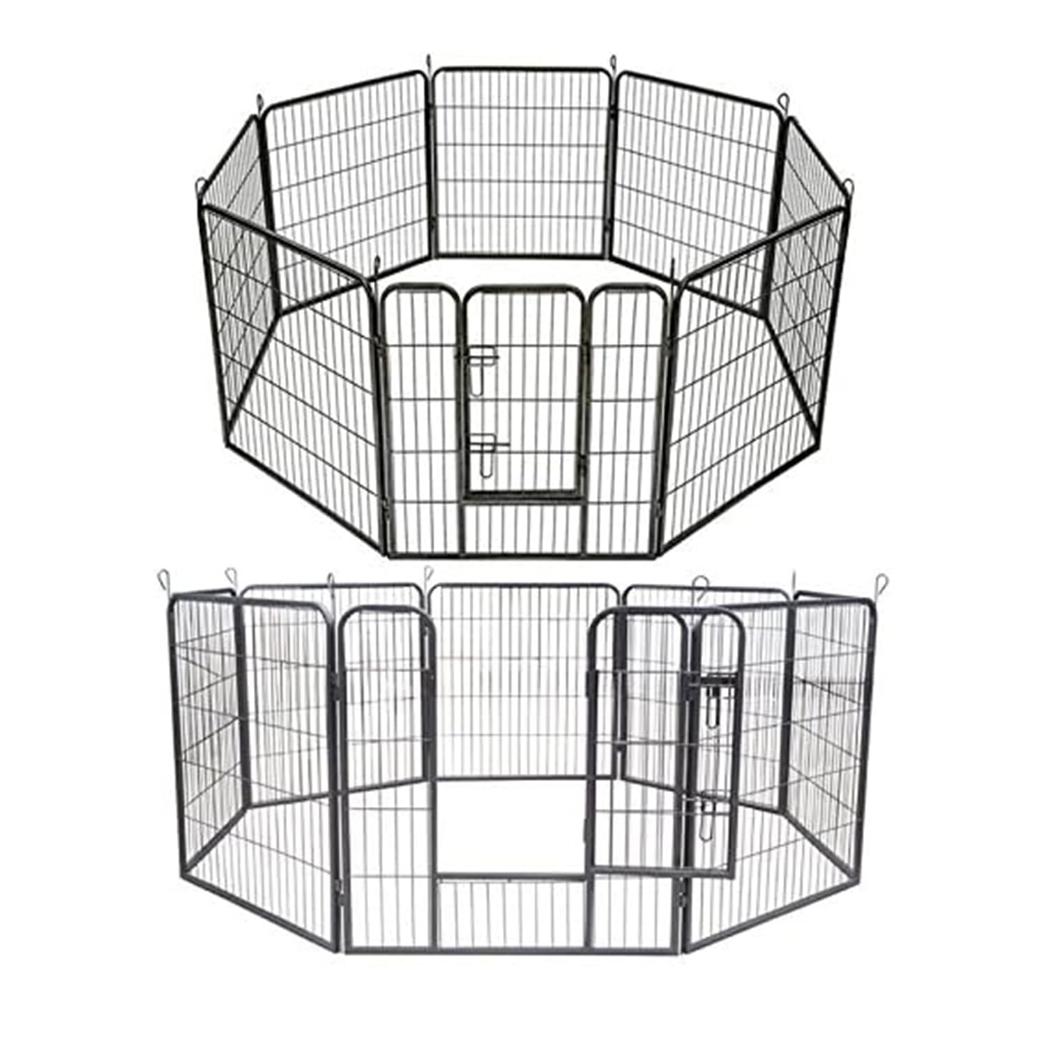 AQPET Recinto Modulare 80x80 cm per Cani, Gatti, Conigli e Roditori - 8 Pannelli Resistenti per Interno ed Esterno, Sicuro e Facile da Montare, Ideale per Casa e Giardino