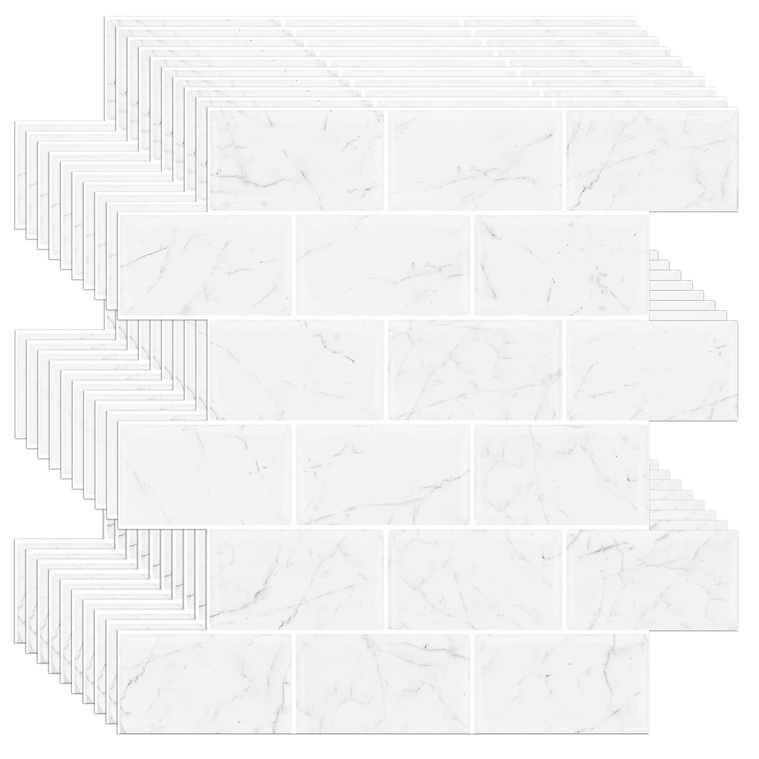 Azulejo adhesivo de 2,3 mm para tapar azulejos viejos sin reformas pesadas, 10 unidades