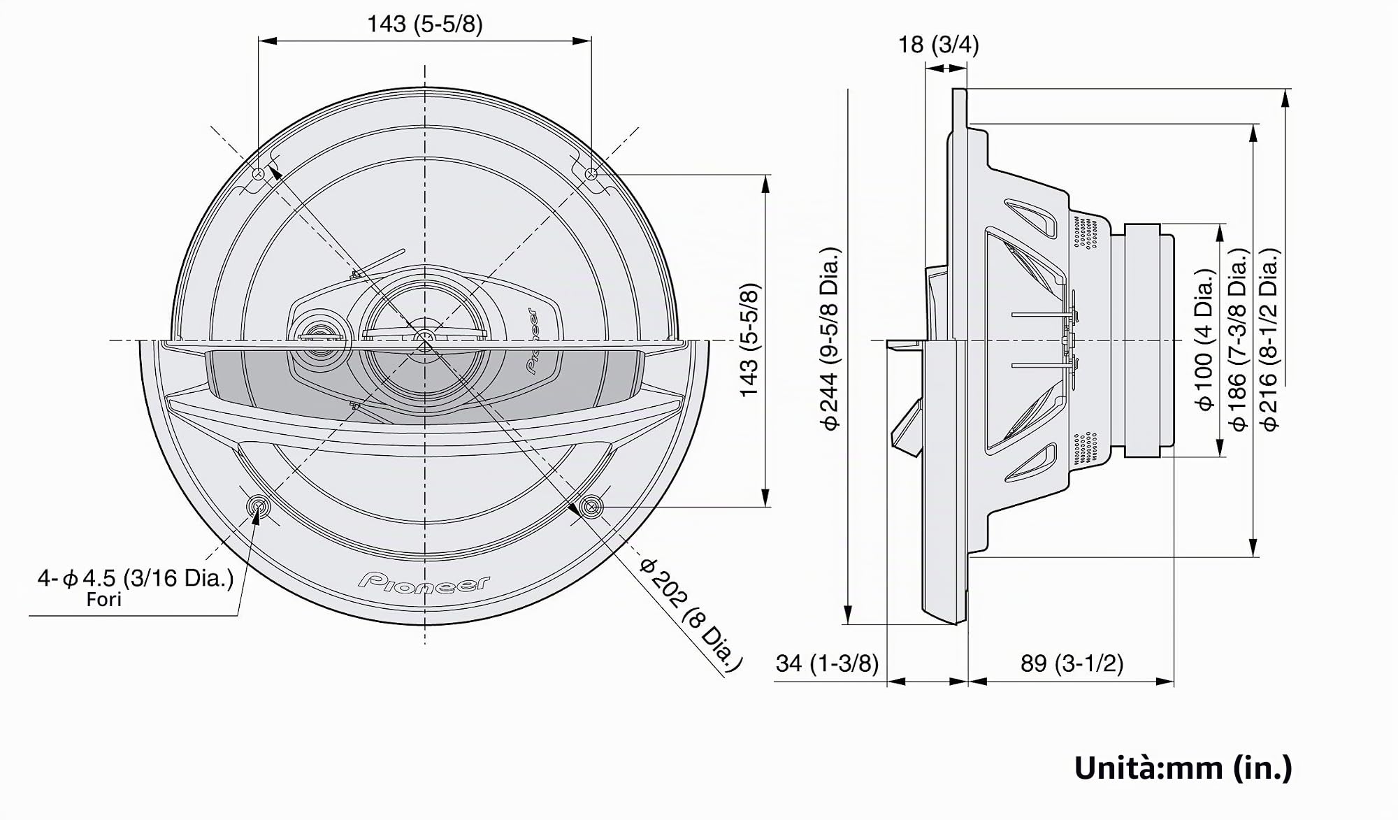 Pioneer TS-A2013I Casse per auto 500 W