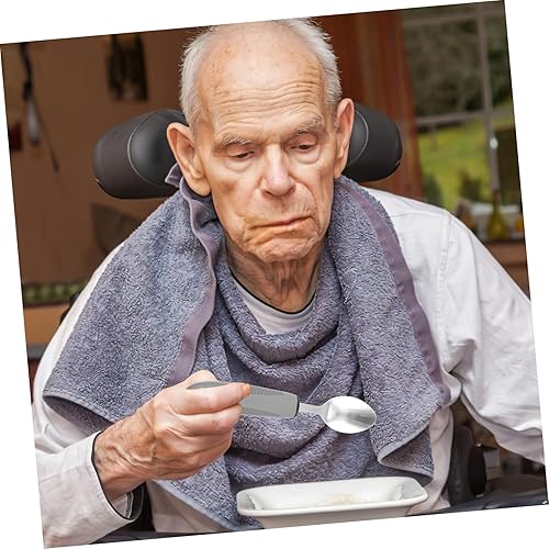 Miniatura 9 de 1 juego de vajilla antivibración para los ancianos, juego de vajilla de plástico, utensilios adaptables, utensilios portátiles, juego de utensilios