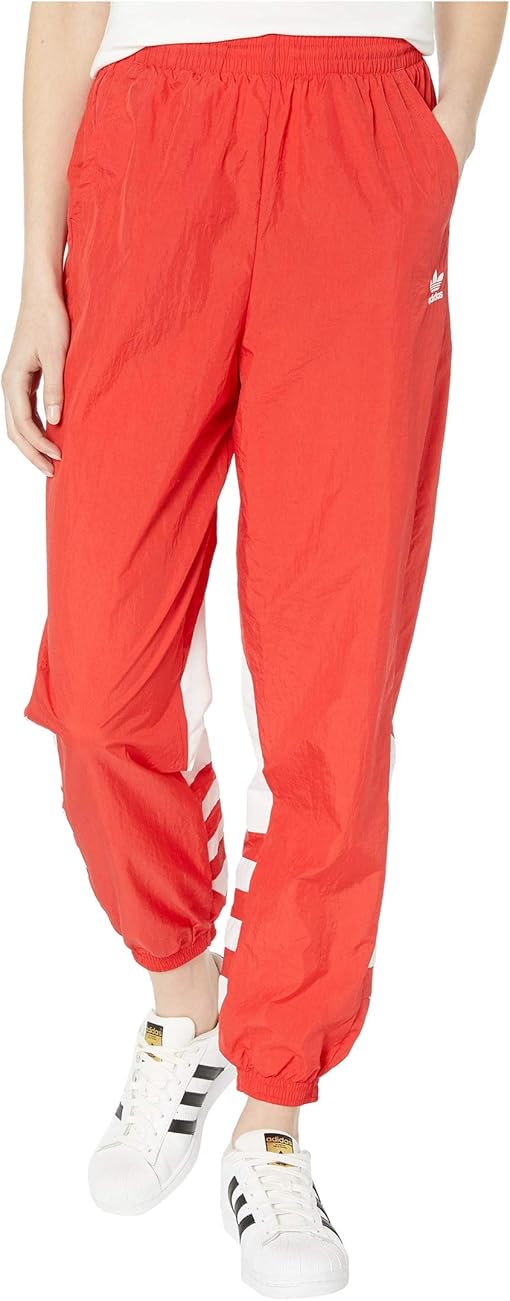 adidas originals adicolor locked up logo track pants in red