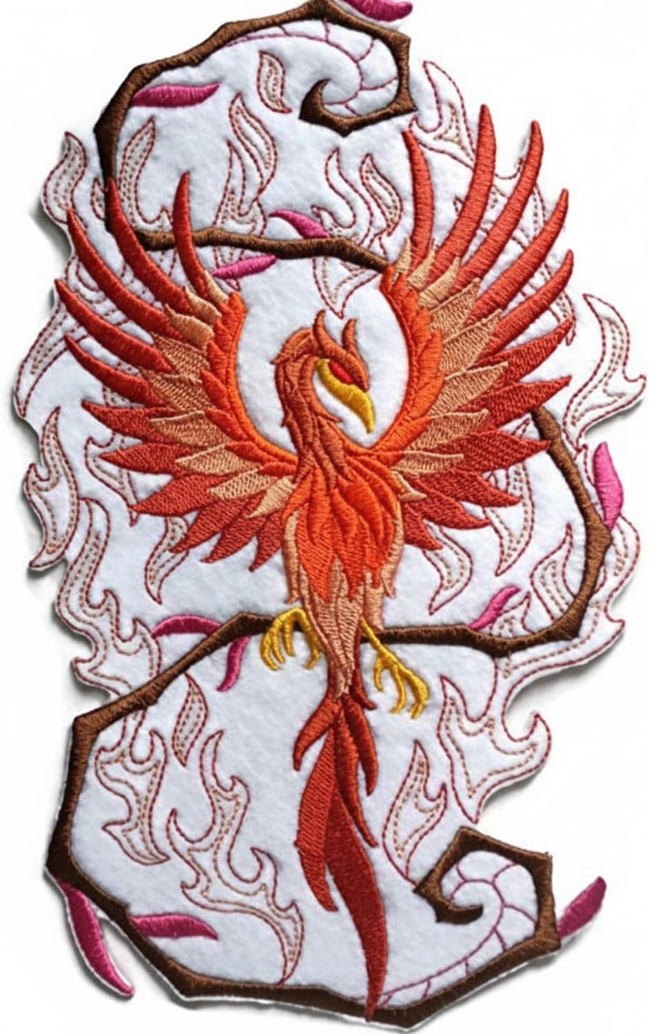 Custom Legendary Mythical Unique Dragon (Phoenix in Fantasy Flames) Embroidery Iron On/Sew Patch [5.85" * 9.38""][Made in USA]