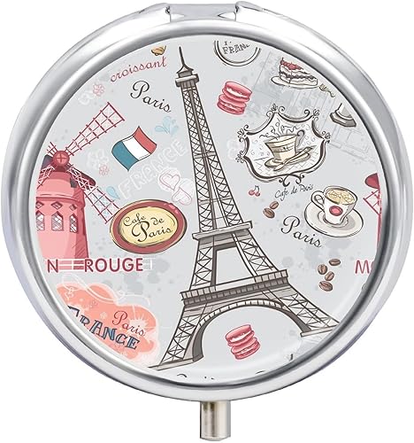 Pastillero de metal, molino de viento, pastillero portátil, organizador de medicamentos, contenedor de vitaminas