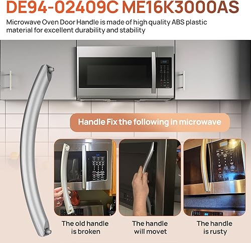 Miniatura 4 de ME16K3000AS Reemplazo de la manija de la puerta del horno de microondas para las piezas de las microondas de Samsung Modelo DE94-02409C SMH1611SE