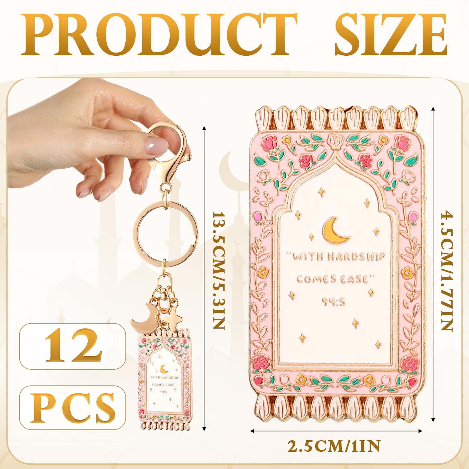 Islamic Keychain Gifts Bulk Plated Enamel Muslim Keychain Islamic Gifts for Women Men