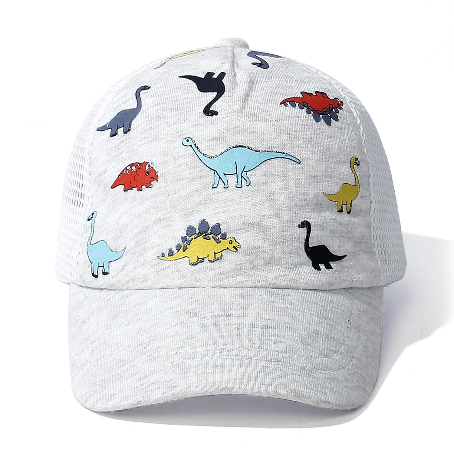 Baby Baseball Cap with Mesh Toddler Baseball Hat Infant Baseball Cap Baby Sun Summer Hat for Kids White Dino 0-12 Months - Image 2