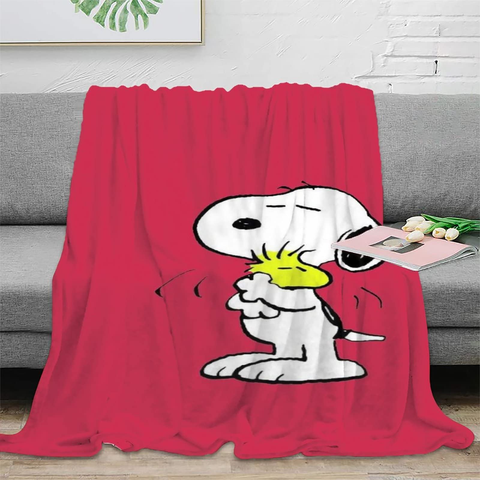 Snoopy Morbido Coperta Di Flanella Cartoon Coperta In Pile Per Ragazze E Ragazzi, Per Divano, Camera Da Letto, Per 50x60inch(127x152cm