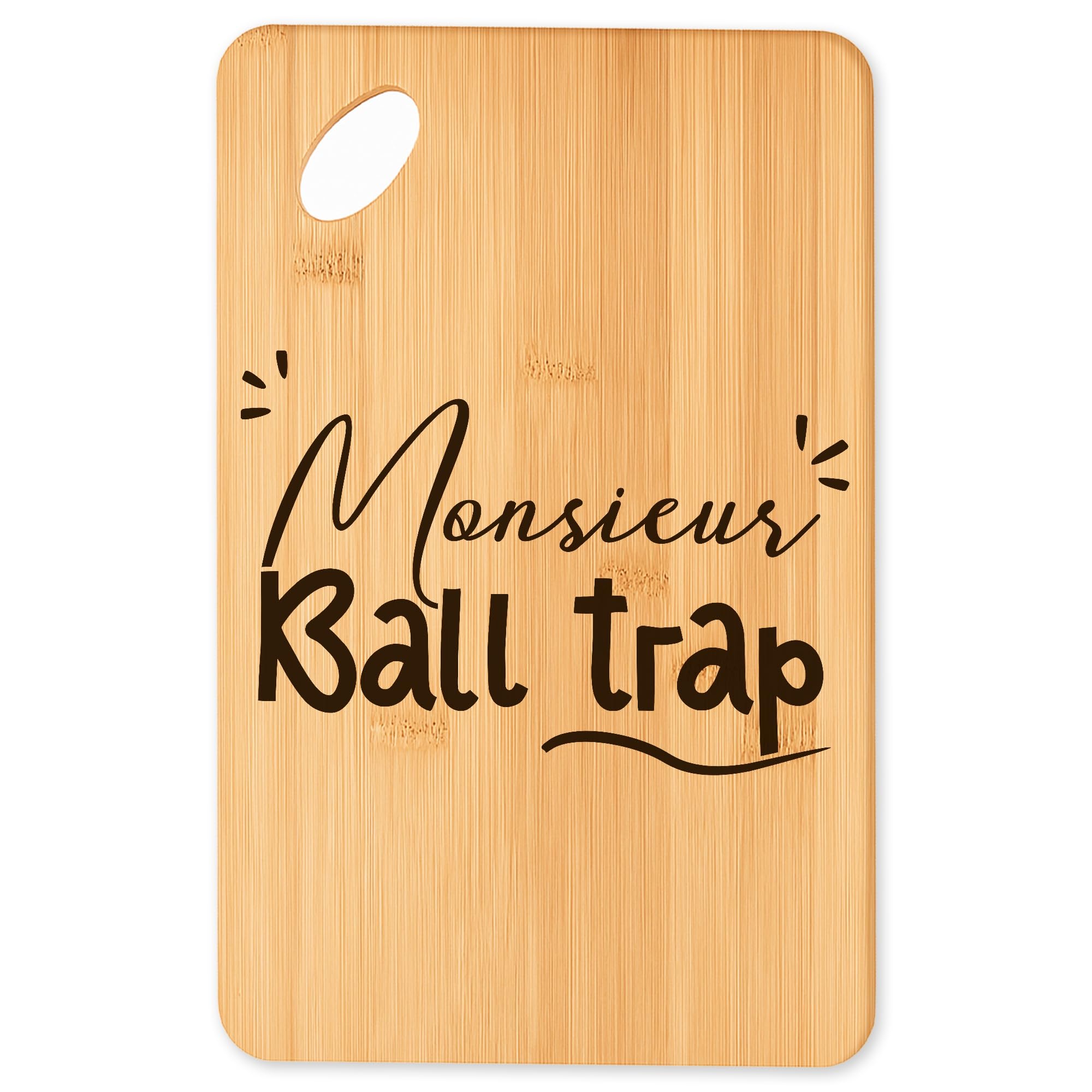 Planche à découper Ball trap 5 : plateau apéro en bambou haute finition