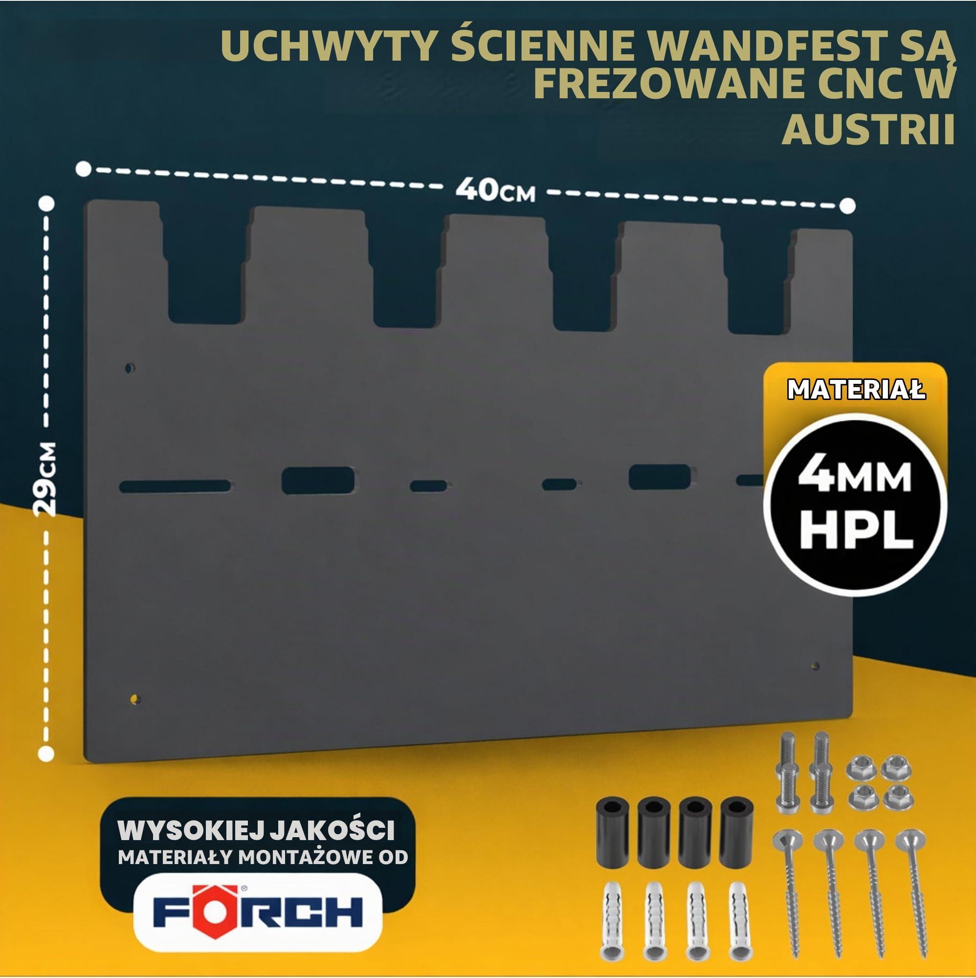 Wandfest Uchwyt ścienny do akumulatorów i ładowarek DeWalt | w zestawie materiał mocujący [Made in Austria] uchwyt na akumulator na 1-4 akumulatory | teraz więcej porządku w warsztacie i garażu