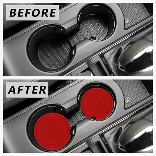Miniatura 3 de Portavasos para automóvil, 4 unidades, universales, antideslizantes, incrustados en adornos de silicona, juegos de accesorios para el interior del
