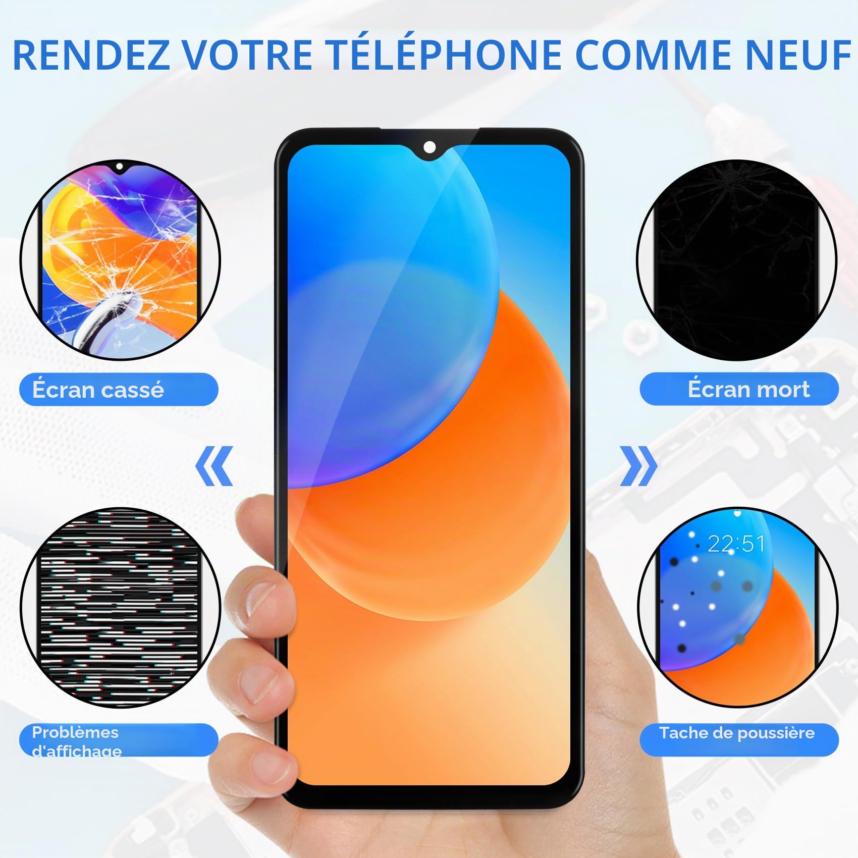 LADYSON Écran LCD TFT pour Samsung Galayx A16 4G A165 SM-A165F A165M Écran Tactile numériseur Complet en Verre avec Outils (Noir avec Cadre, Pas A16 5G A166)
