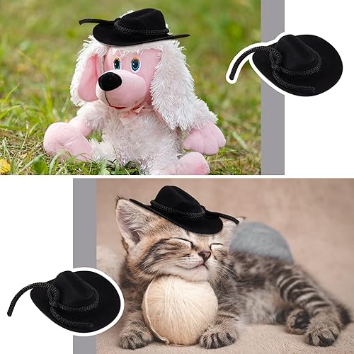 Miniatura 3 de 24 piezas de mini sombreros de vaquero para manualidades, mini sombrero de vaquera blanco, recuerdos de boda occidental para decoración de muñecas