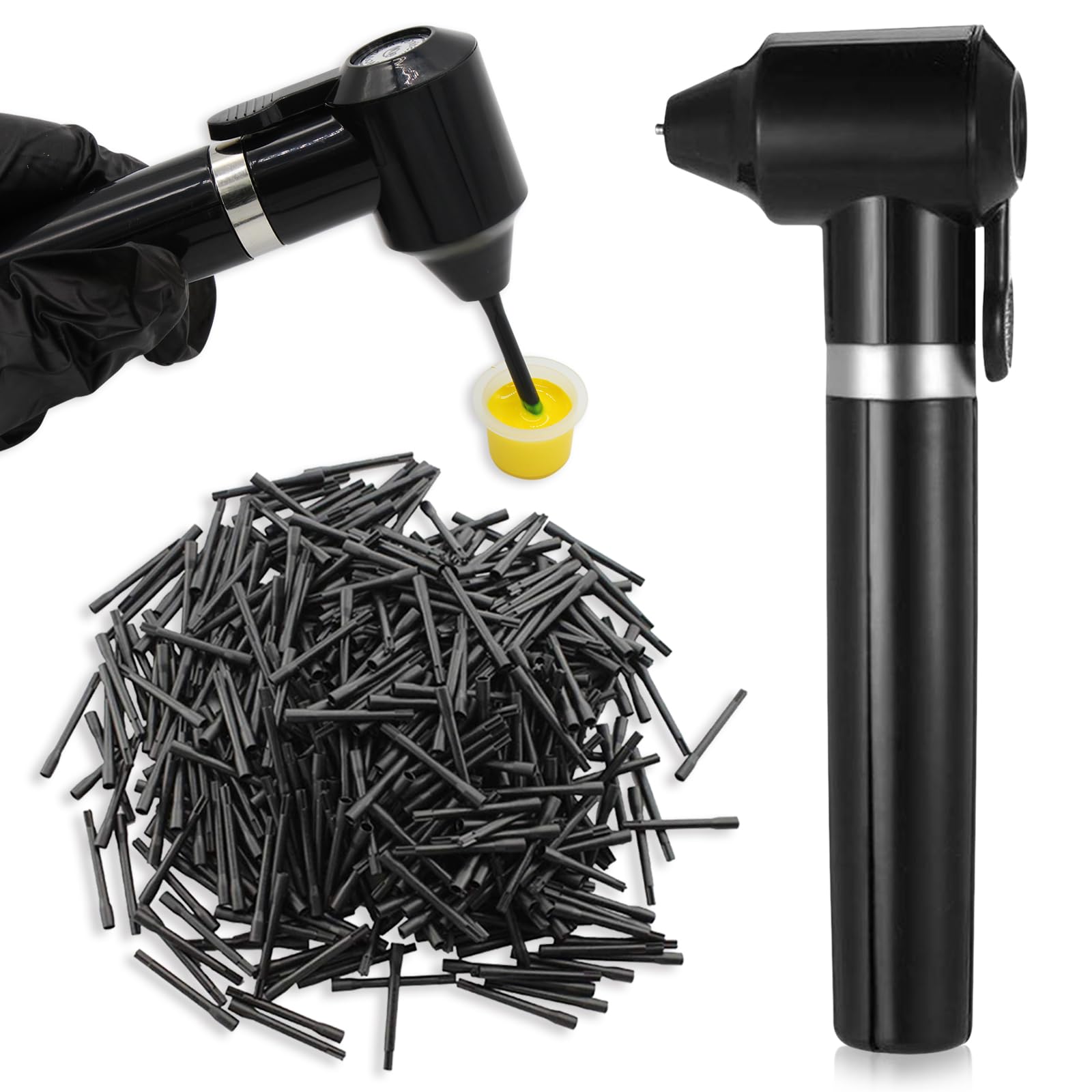 Ink Mixer Machine Set - Autdor Pigment Mixer Machine with 50Pcs Mixing Sticks Black Color Mixer Machine Ink Pigment Electric Agitator Machine for