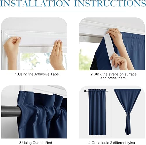 Miniatura 202 de RYB Home 2 paneles de cortinas de privacidad para puerta francesa, cortinas de oscurecimiento de habitación y cortinas con aislamiento térmico