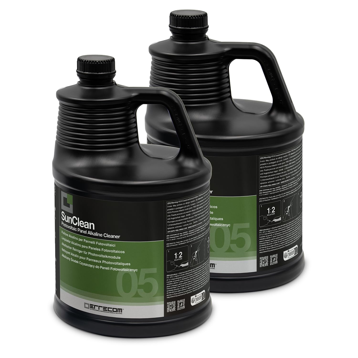 Errecom SunClean, Alkaline Cleaner for Photovoltaic Panels, Concentrated Formula, 10 L (2 x 5 L)