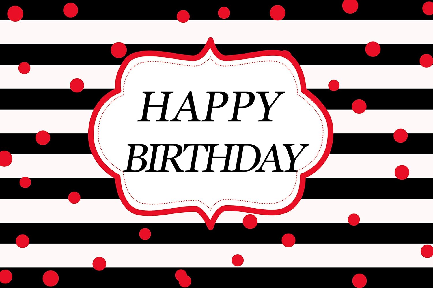 Lowest Price Red Dots Birthday Backdrop for Photography, 9x6FT Backdrop, Black White Stripes Birthday Backgrounds, Great for Children Baby Adults Birthday Party LYLU159