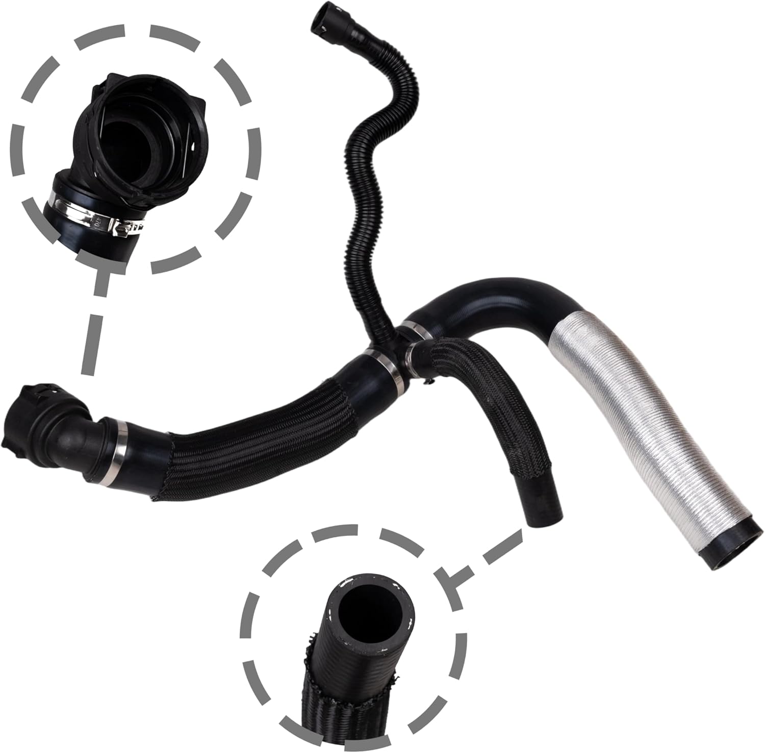 Engine Radiator Coolant Hose Compatible with Jeep Renegade 2015 2016 2017 2018 2019 2020 2021 1.3L 2.4L L4 Replaces 68440687AA 68246569AA