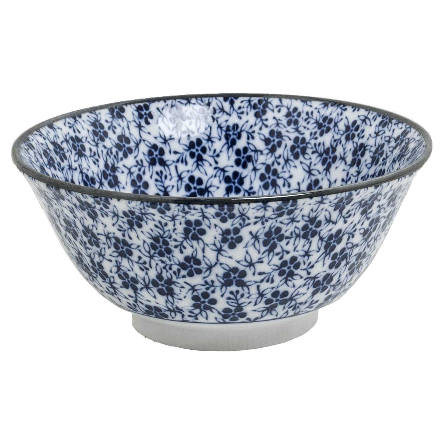 Matcha 087 - Set di 5 ciotole di riso in porcellana giapponese, colore: blu e bianco