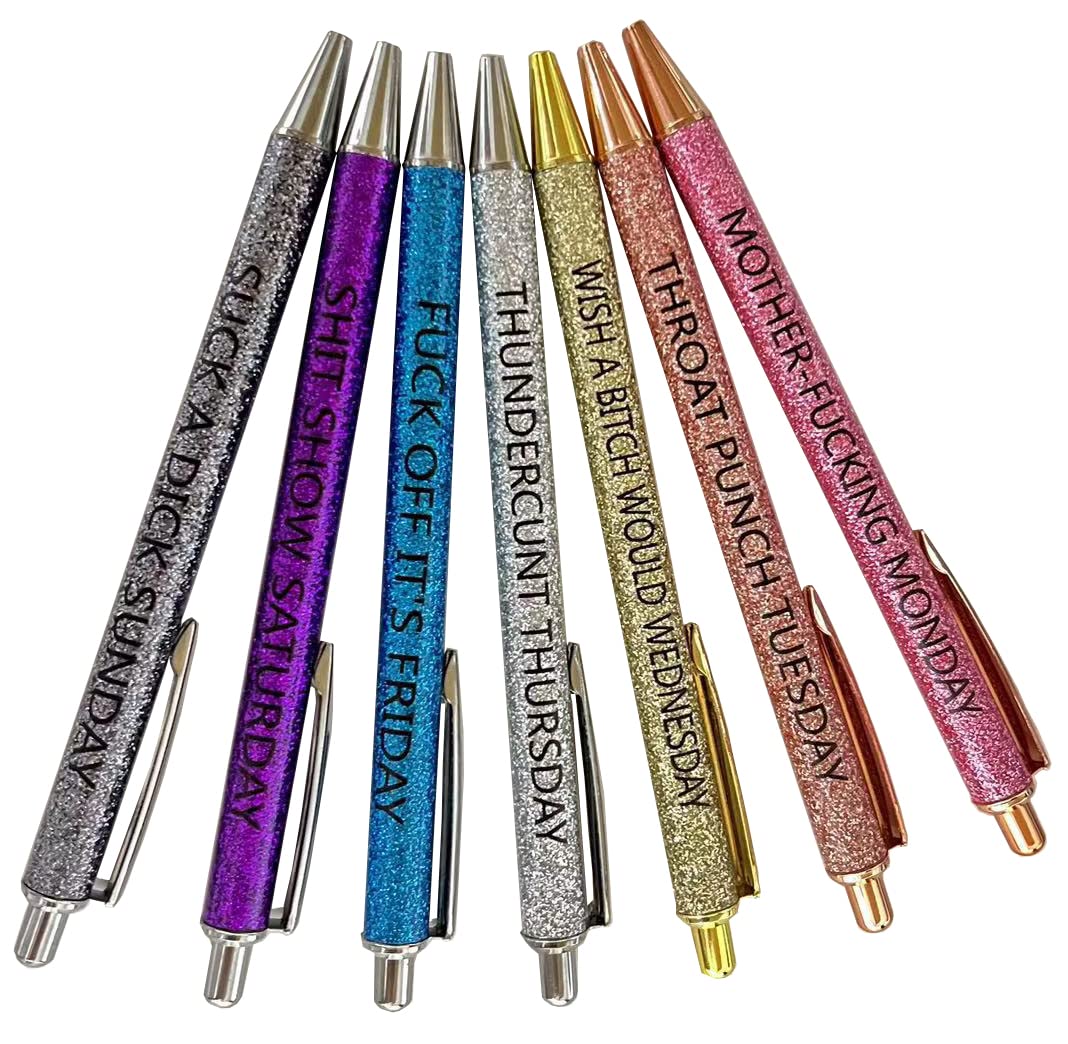Stylos à paillettes gel avec encre fluide et messages humoristiques quotidiens - 5