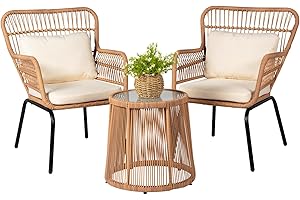 3-Piece Outdoor Wicker Bistro Set: Unwind in the Lap of Comfort and Style