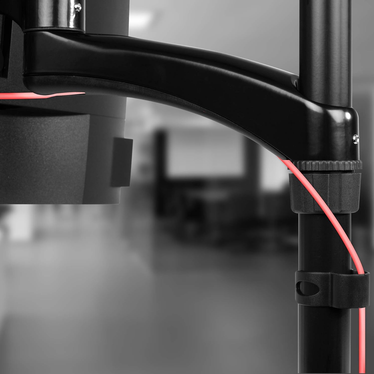 Duronic Monitor Arm Stand DM451X3 | Single PC Desk Mount | Solid Steel | Height Adjustable | for One 13-27 LED LCD Screen | VESA 75/100 | 13kg Per Screen | Tilt -90°/+45°, Rotate 360°