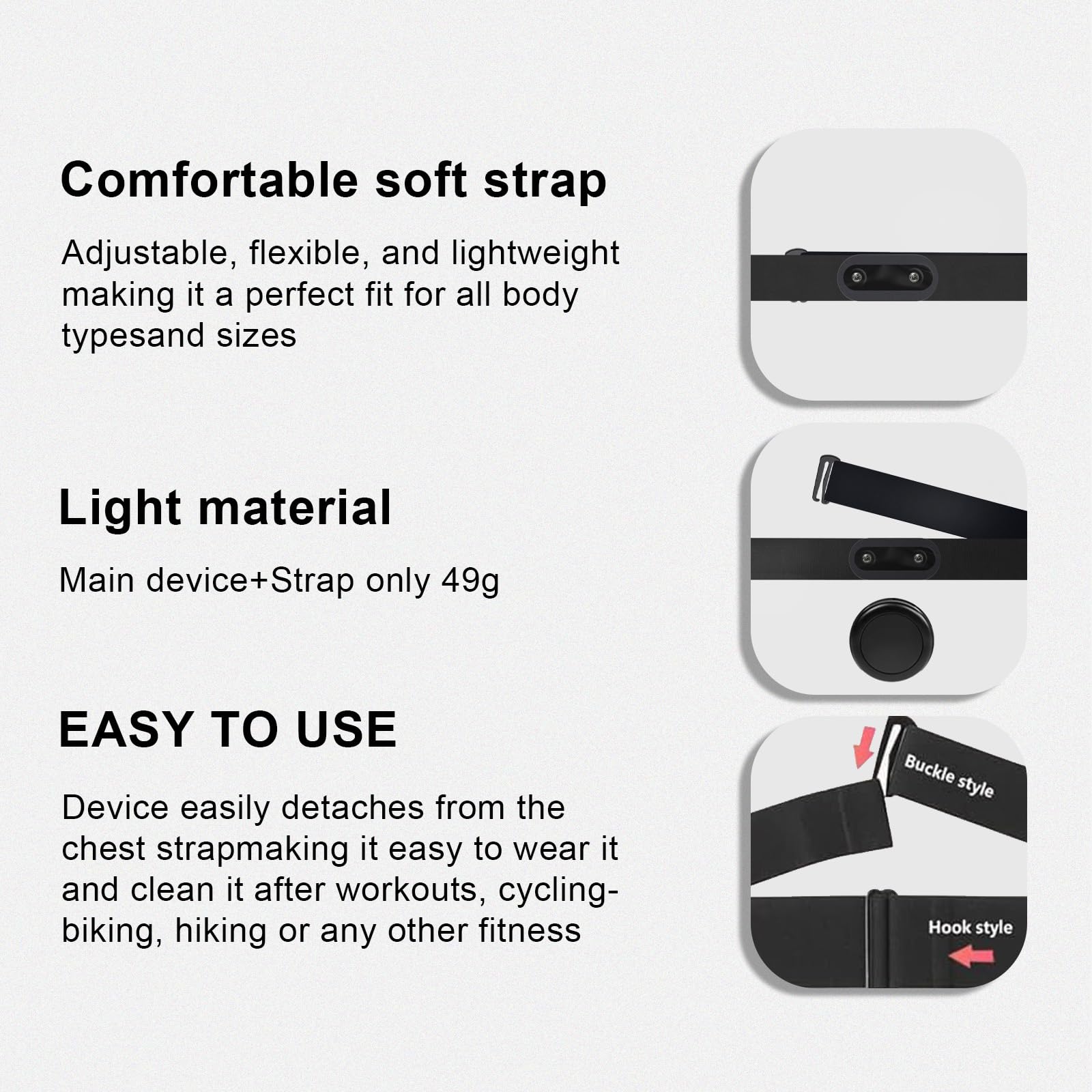Bracelet De Poitrine Remplacement Pour Suunto Movesense - Confortable Et Imperméable - Fitness Et Running
