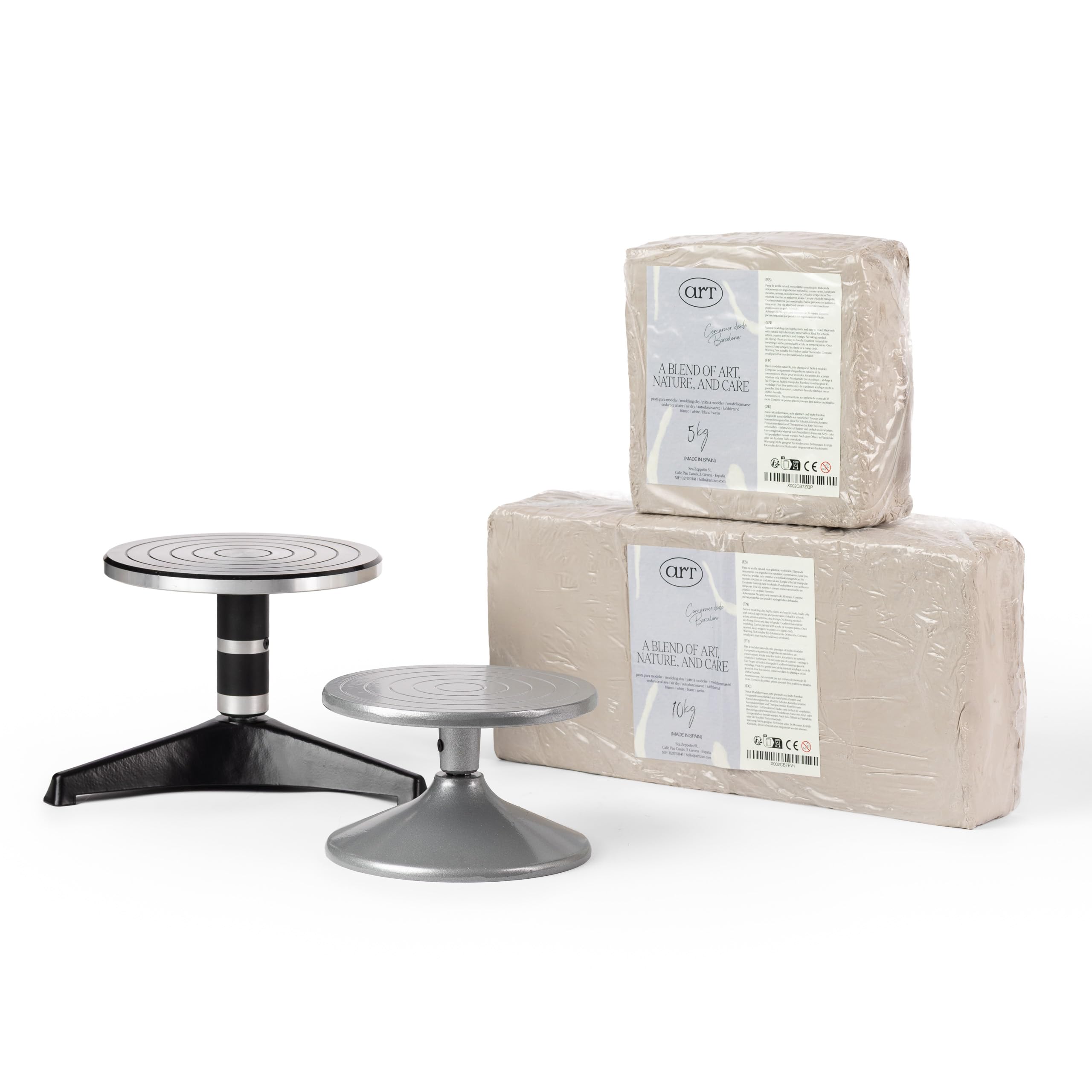 5 KG Arcilla Blanca de secado al aire, no requiere cocción, fácil de modelar y limpiar. Creada en España con ingredientes naturales.