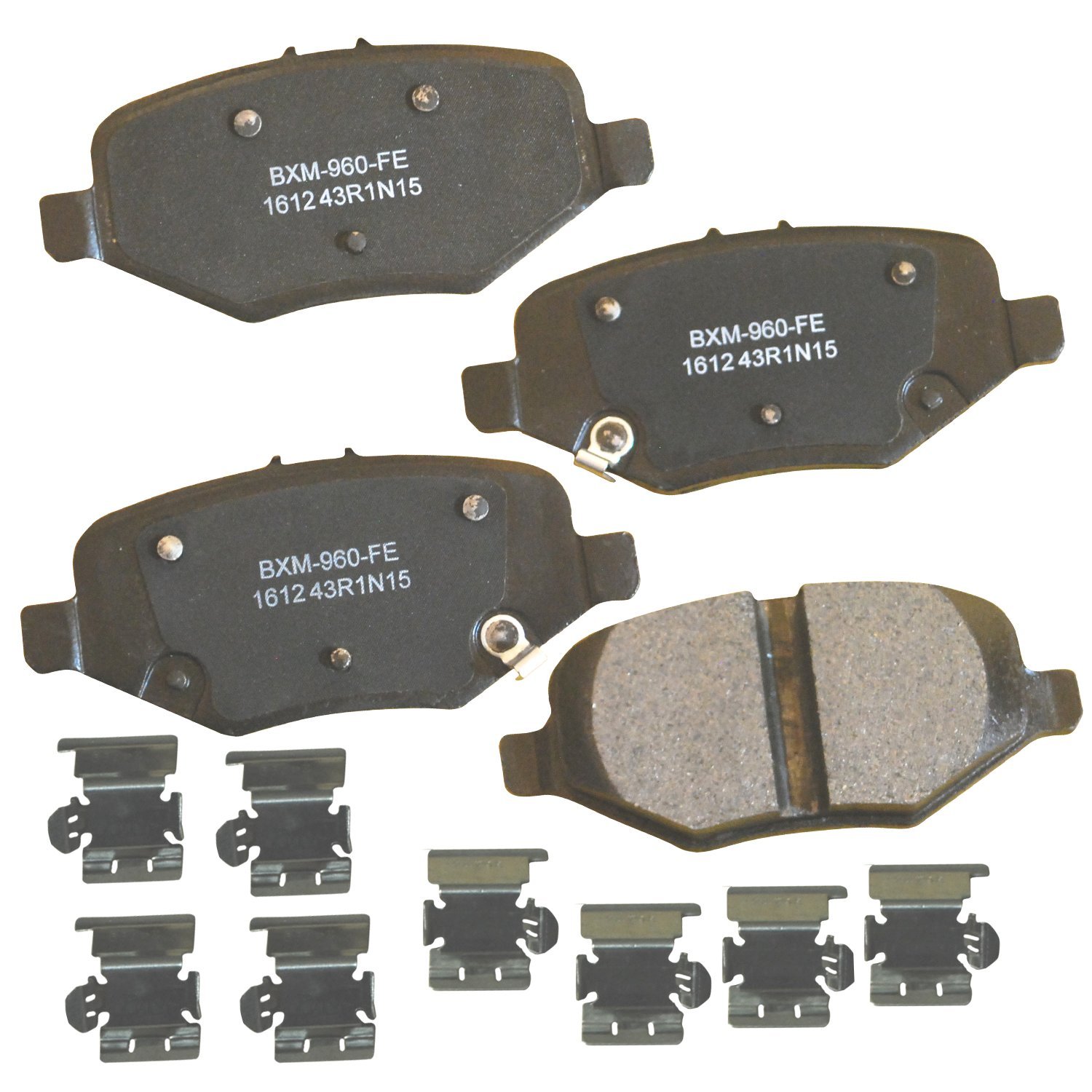 Bendix Premium SBM1612 Semi-Metallic Rear Brake Pads for Select Models Ford Explorer, Flex, Police Interceptor Sedan, Utility, Special Service Taurus, Lincoln MKS, MKT