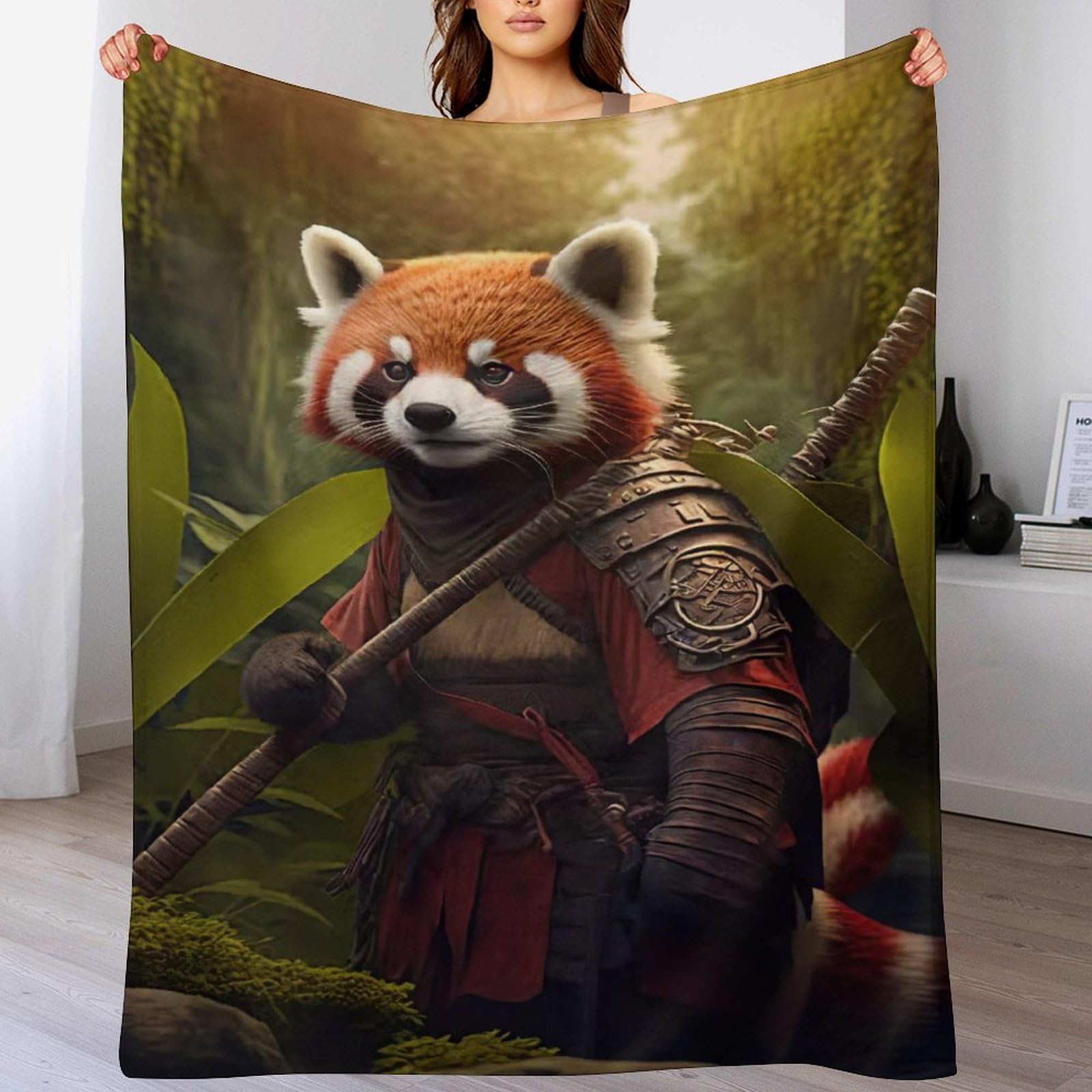 Couverture polaire panda plaid flanelle douce jeté de lit et canapé 130x180