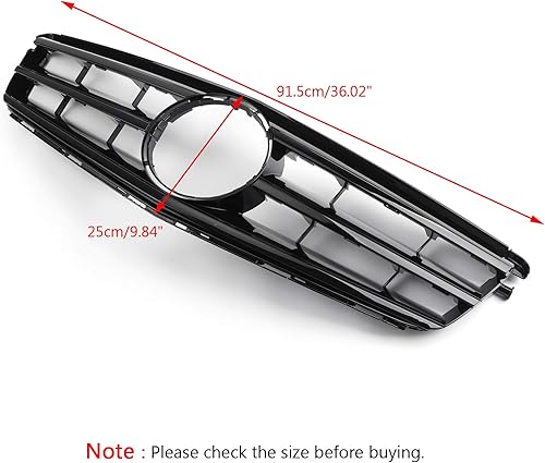 Miniatura 3 de Topteng Rejilla frontal con emblema LED compatible con BENZ W204 C300 C350 2008 2009 2010 2011 2012 2013 2014 no es compatible con C63 AMG