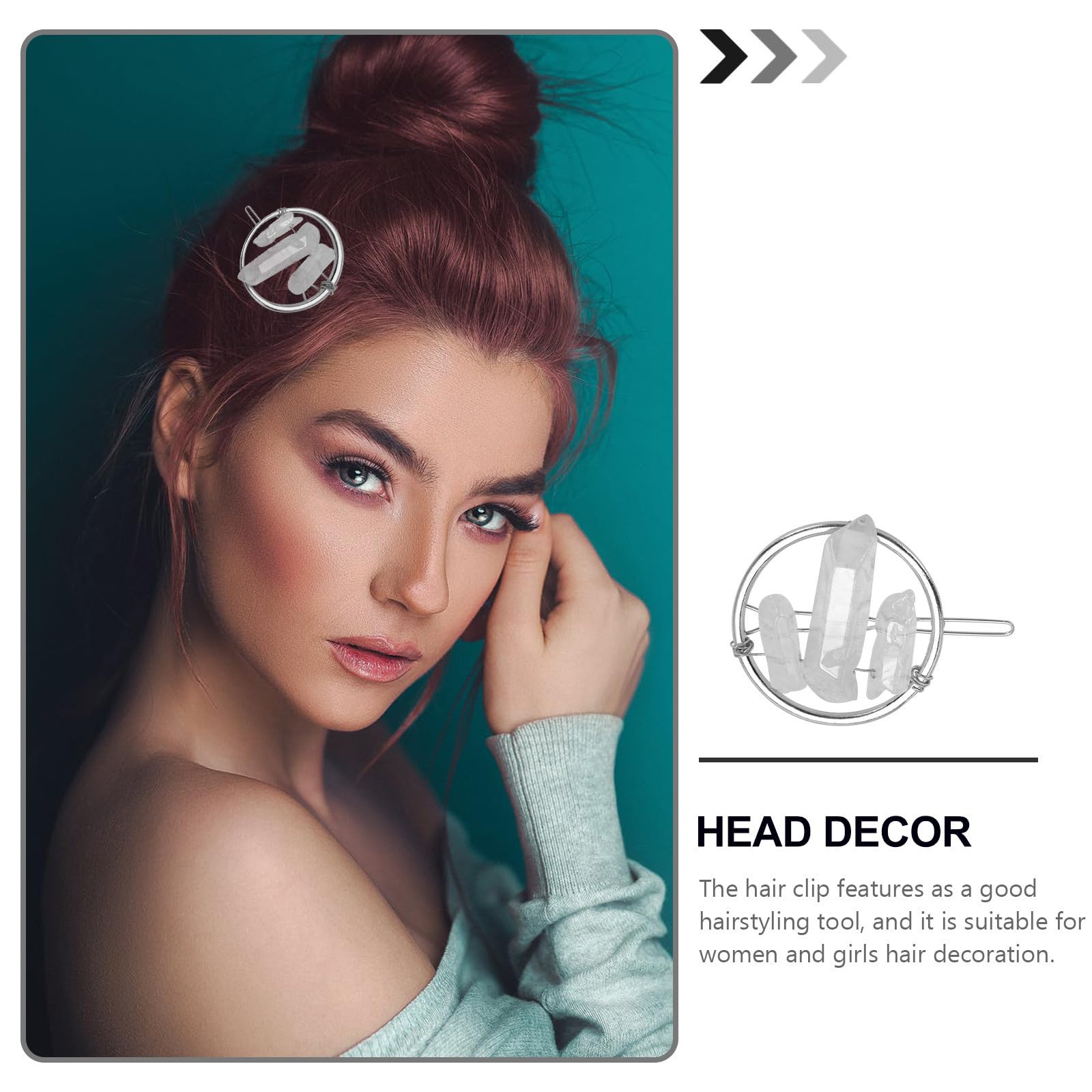 Abaodam 8 Piezas Pinza Cabello Geométrica de Cristal Blanco Diseño Circular, Accesorio Elegante y Funcional para Decoración y Peinado en Mujeres